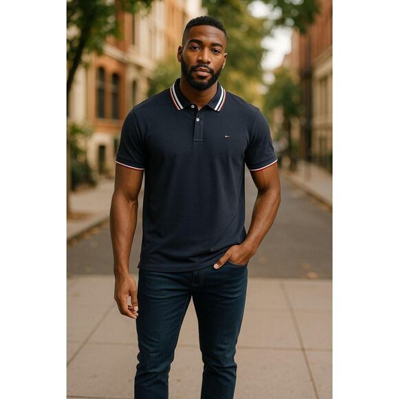Men's Tommy Hilfiger  Tommy Tipped Polo Shirt - Picture 1 of 6